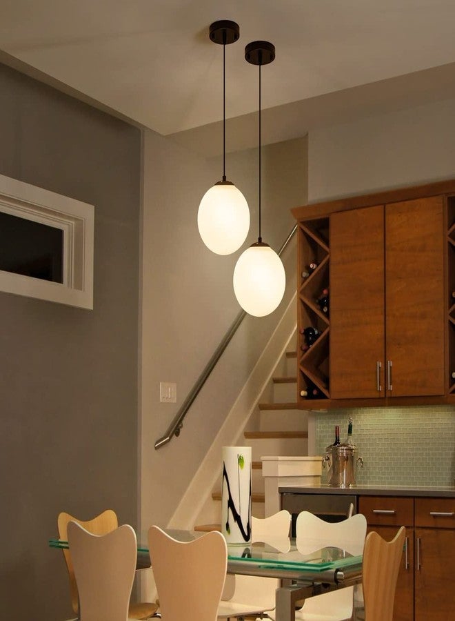 VRCT White Globe Hanging Light for Kitchen Island, White Frosted Pendant Lights for Dining Table (Single Ball 1 Pcs) - Image 3